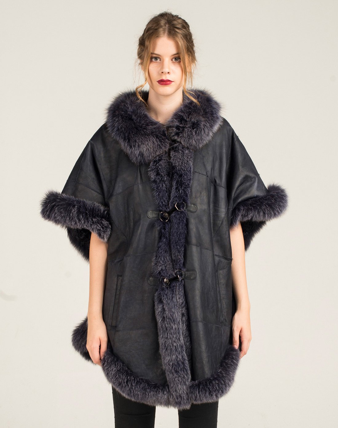 女装皮毛一体披肩