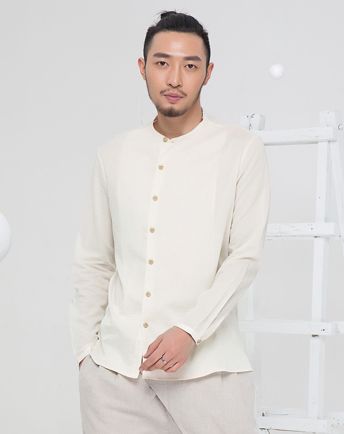 简约中国风小立领衬衫