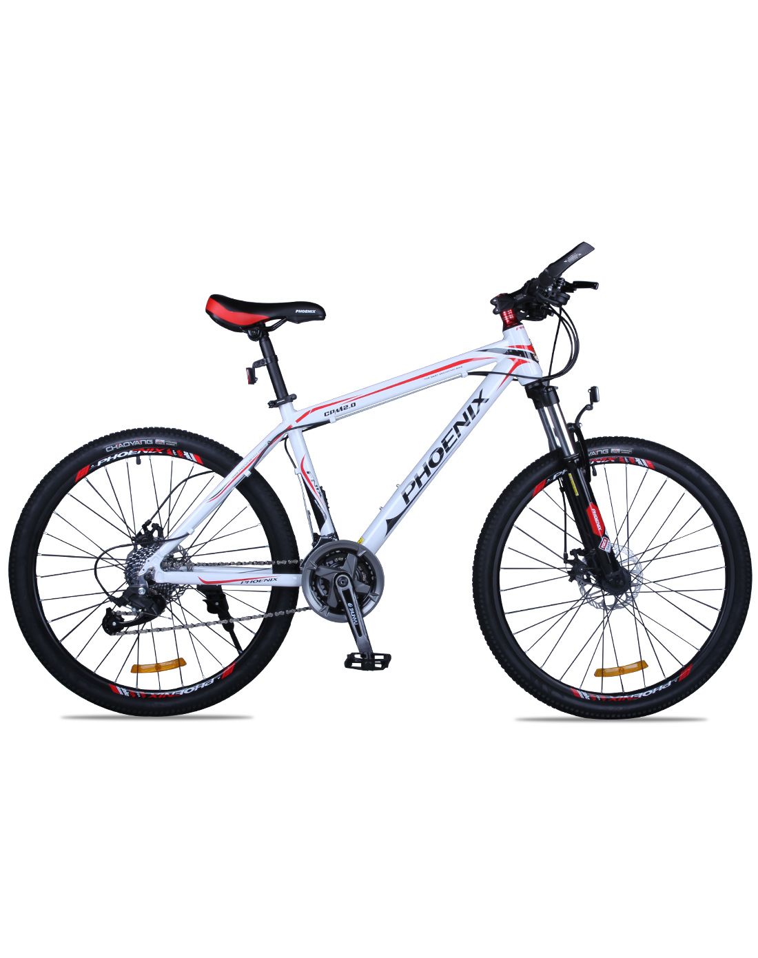 凤凰&奇扬自行车专场直发货凤凰 中性款白红色26寸山地车 铝架27速cp