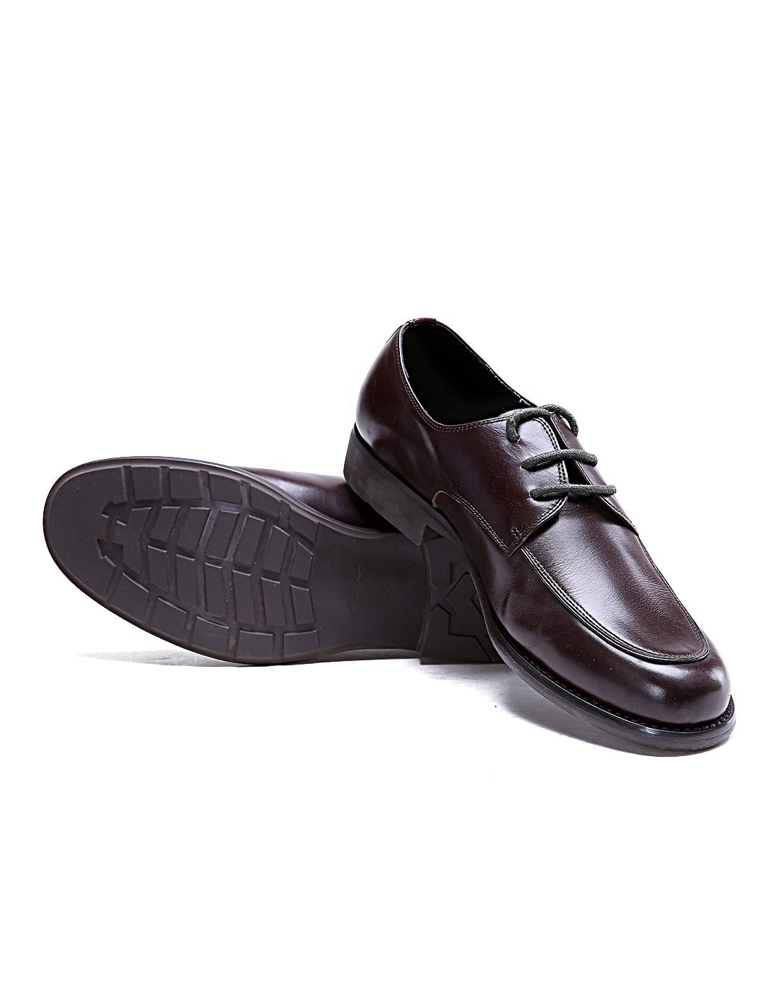 舒适耐磨 棕色牛皮系带西装鞋