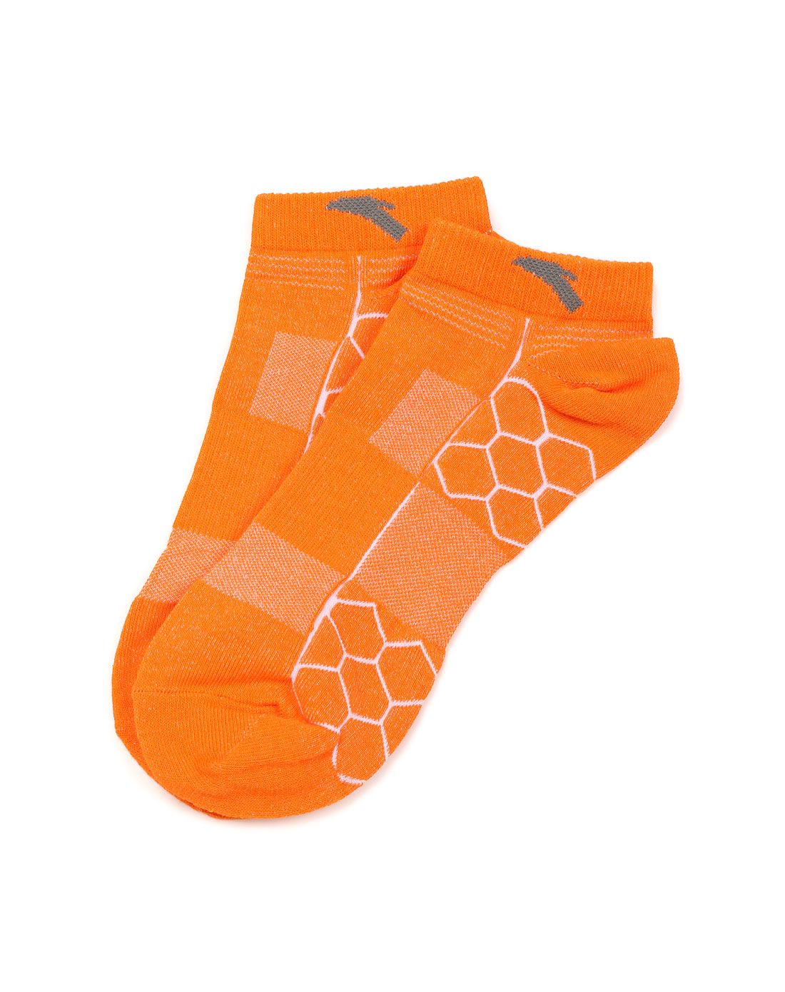透气干爽 男款橙色平板短袜