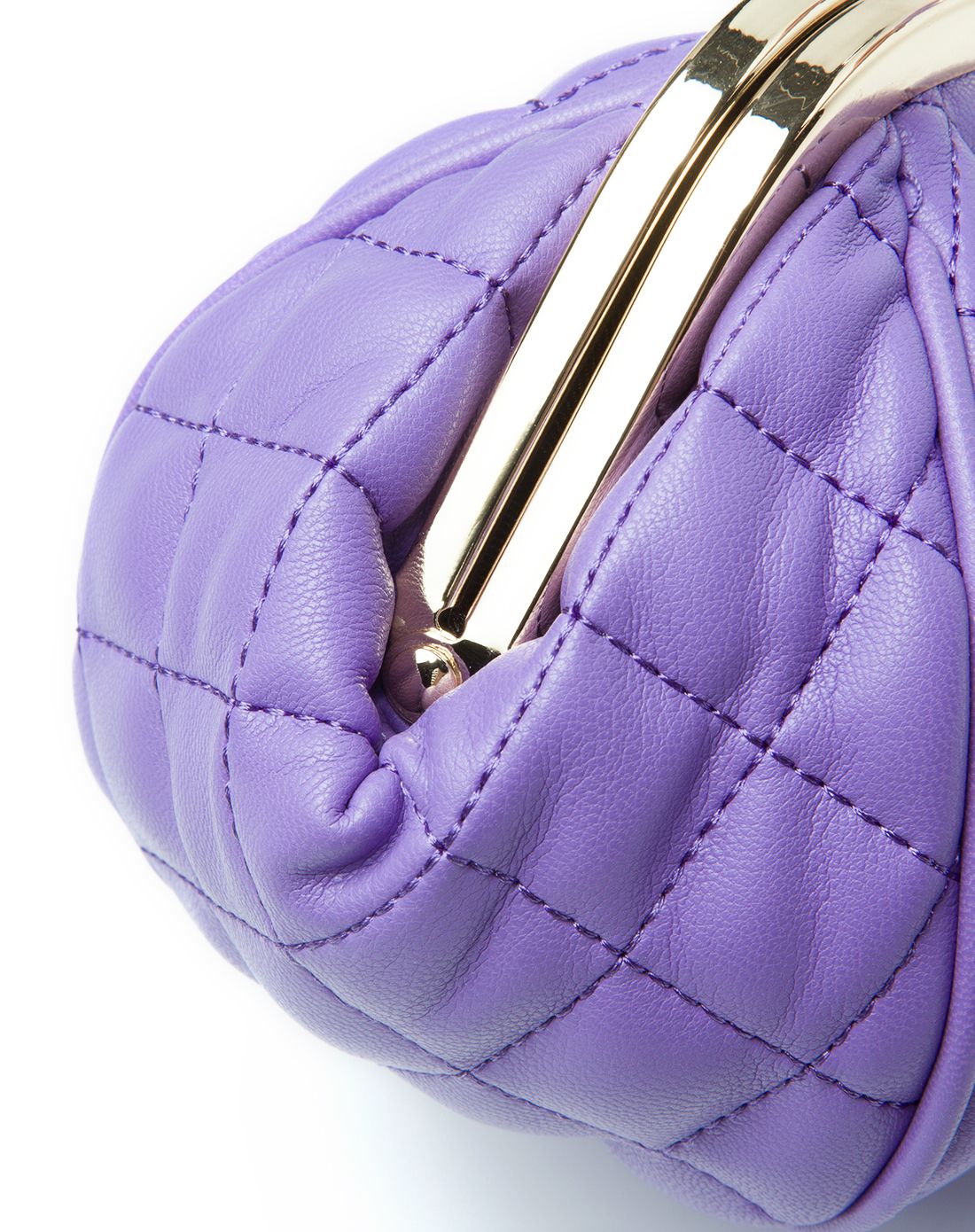 女款紫色菱格纹仿皮零钱包