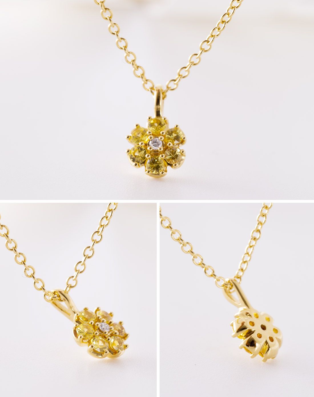 潮宏基 明黄 黄18k金精灵石坠链