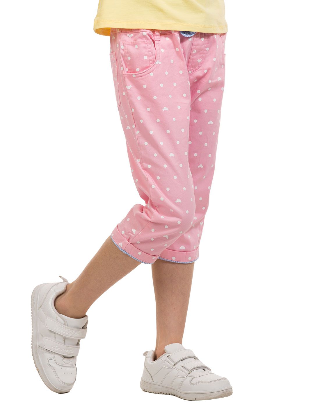 季季乐 女童粉红色七分裤