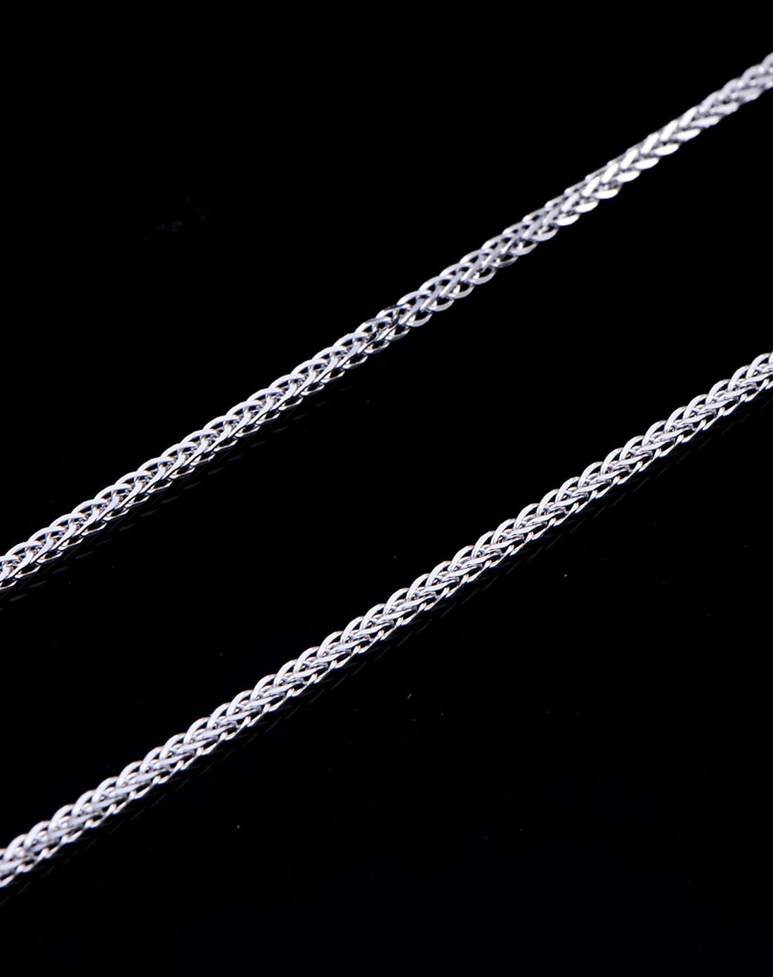 白18k金素金项链