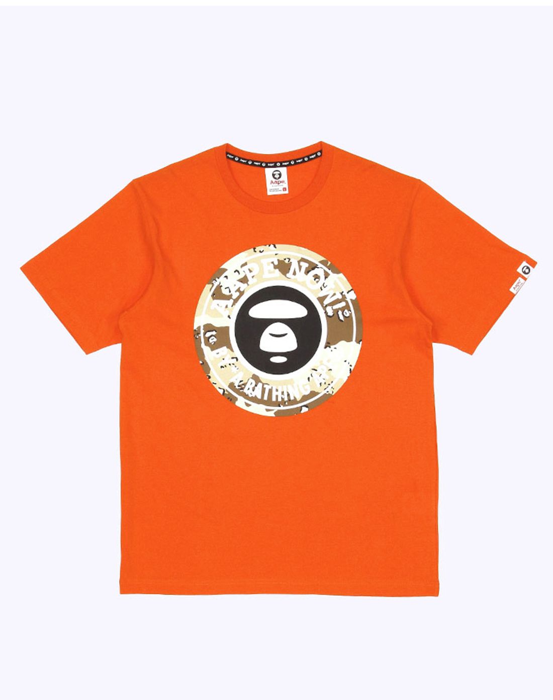 橙色烫印休闲短袖t恤