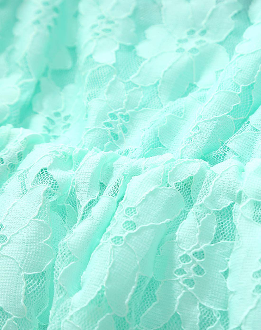 女童浅绿蕾丝网纱连衣裙