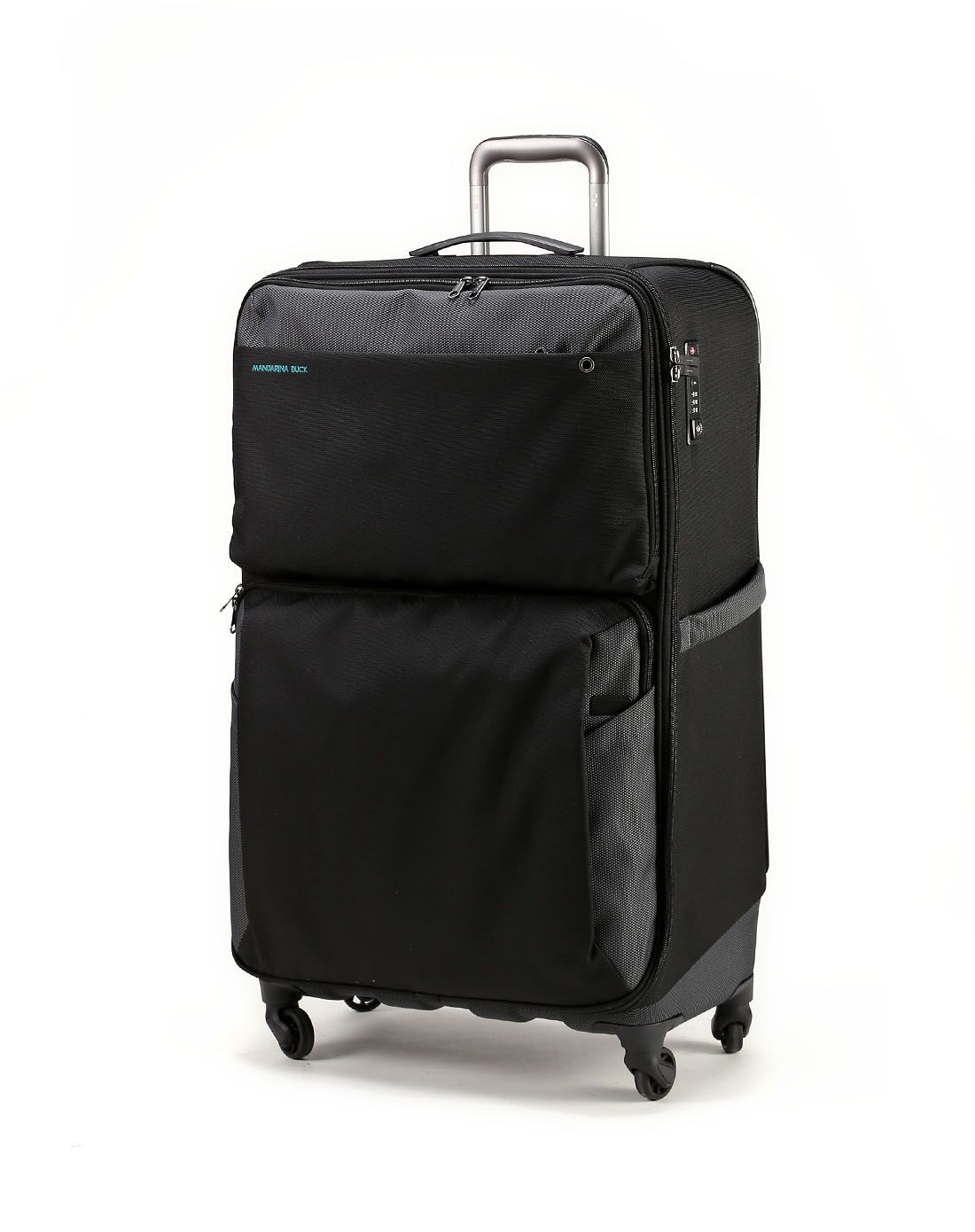 mandarina duck男款黑色24寸简约实用拉杆箱mdat547if4651_唯品会