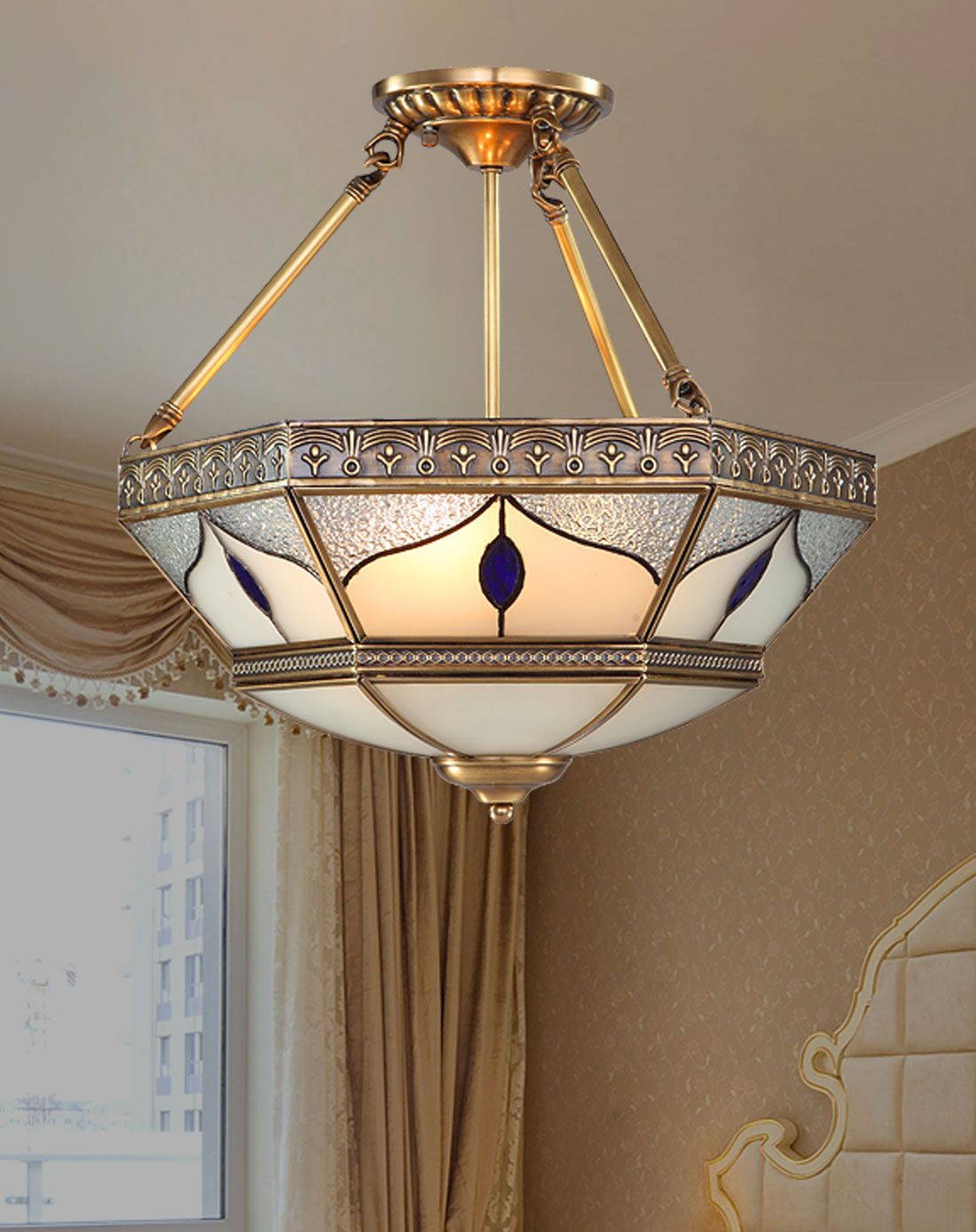 无缝焊接不漏光吸顶半吊灯