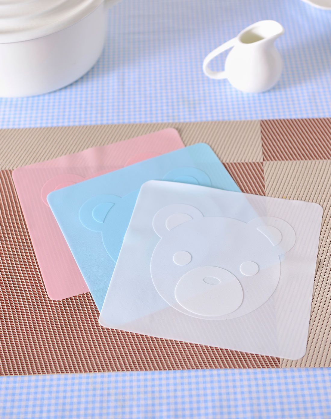 白色卡通多功能保鲜膜盖(4个装)