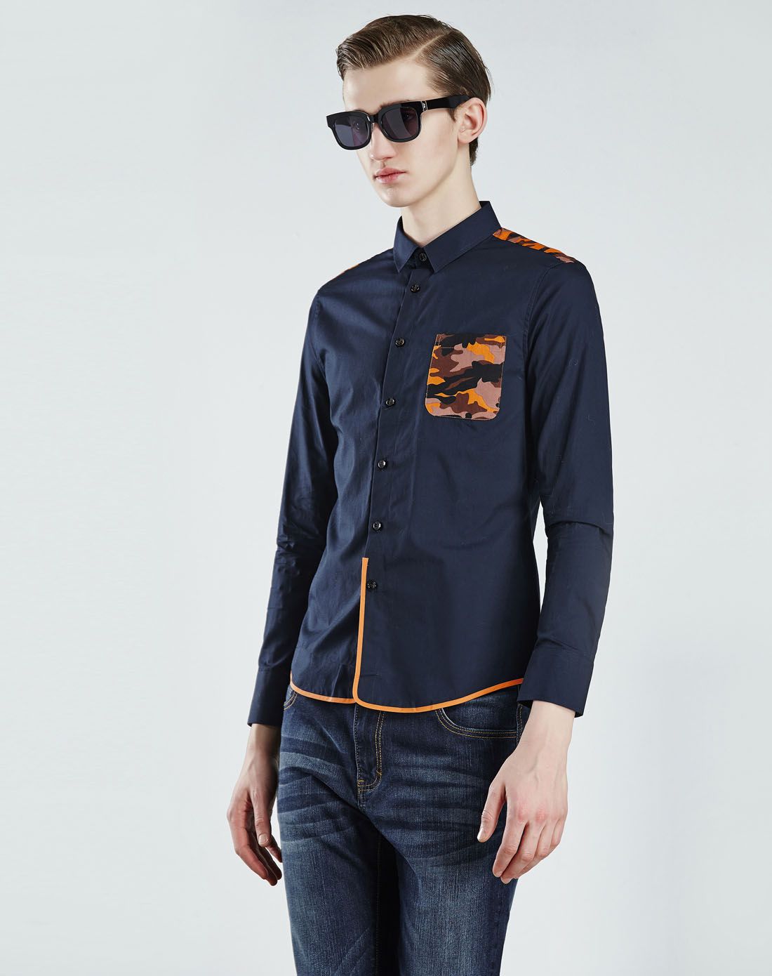 潮男时尚休闲衬衫