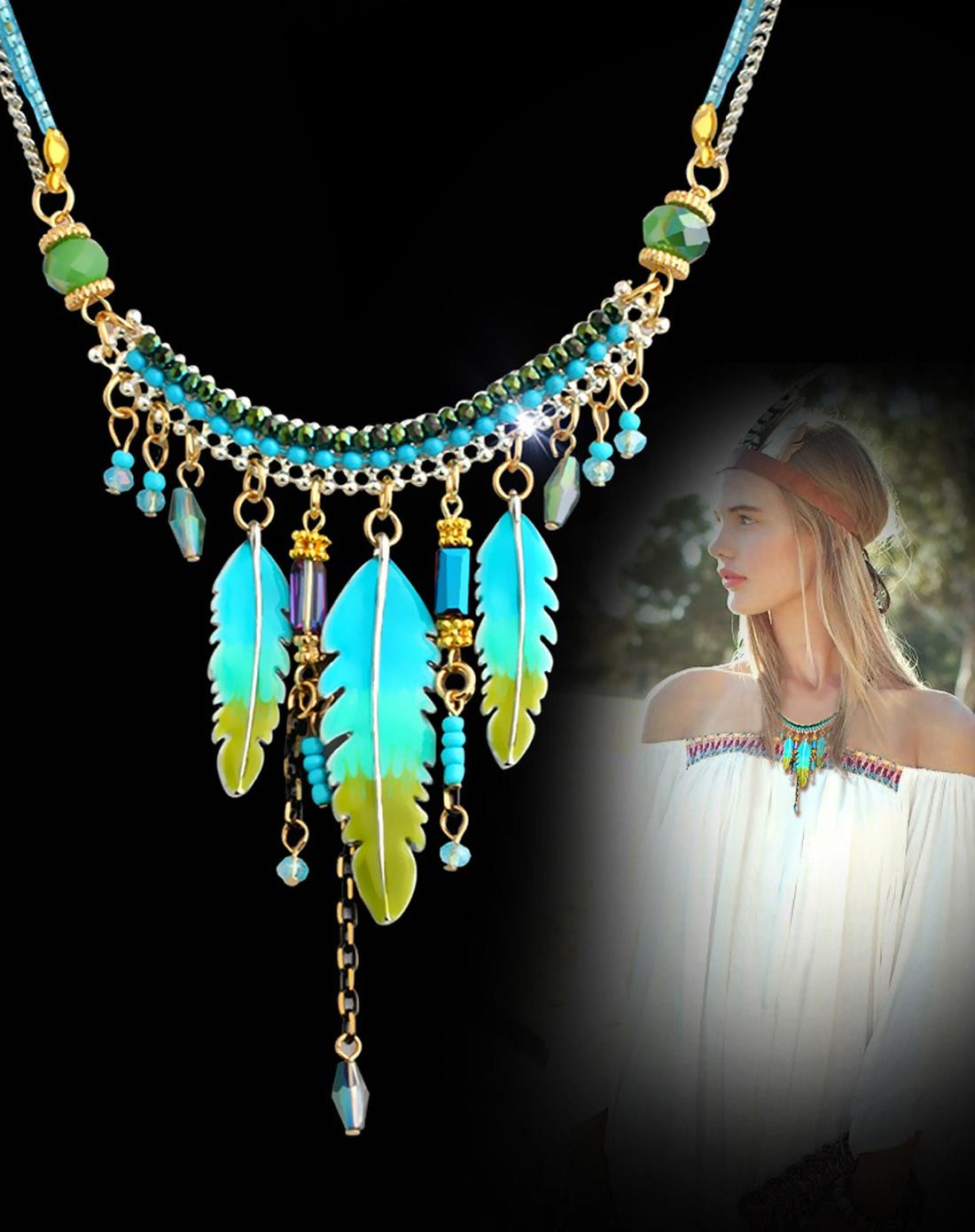 special异域珐琅彩项链圣洁的羽翼 b56