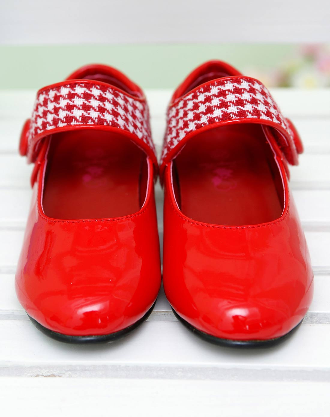 摩登小姐 女童大红色单鞋