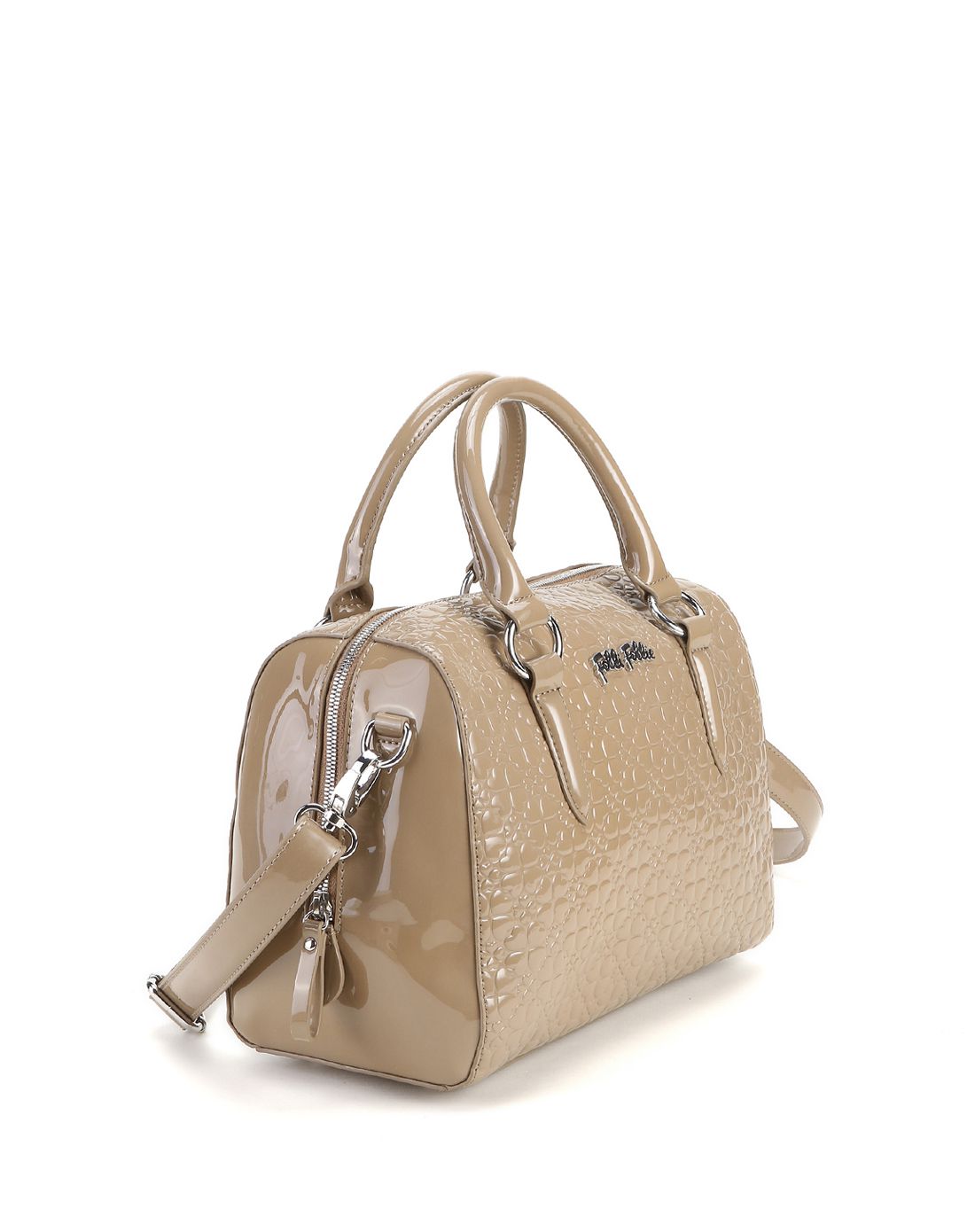 folli follie 灰色心形印花时尚手提包