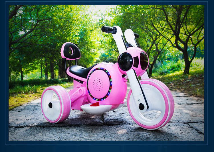 文熙尔儿童电动三轮车可坐宝宝童车粉色