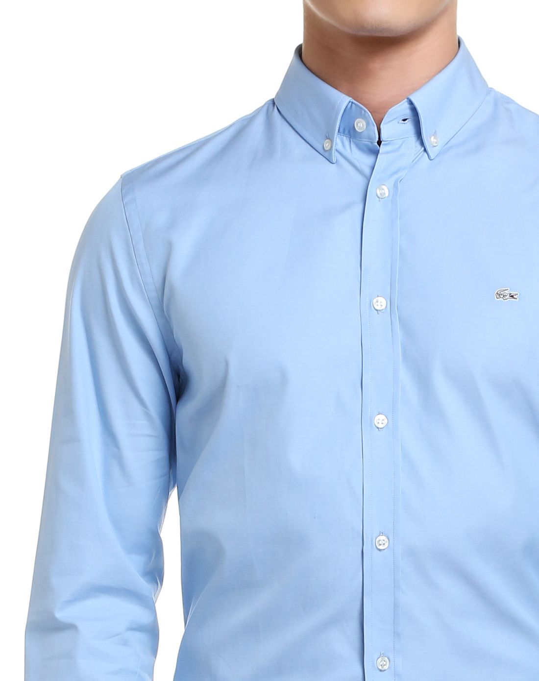 浅蓝色简约斯文长袖衬衫