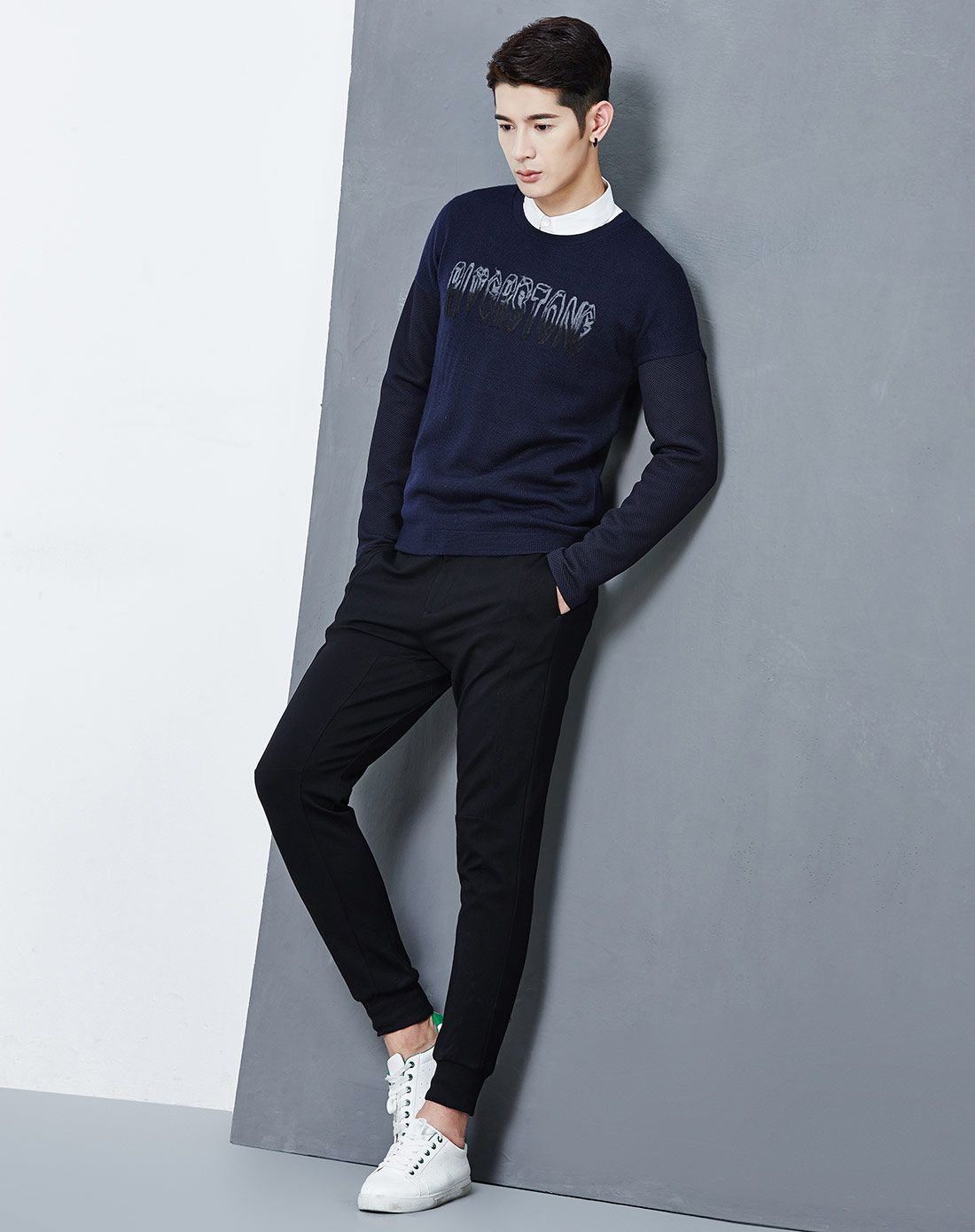 潮男时尚休闲毛衣