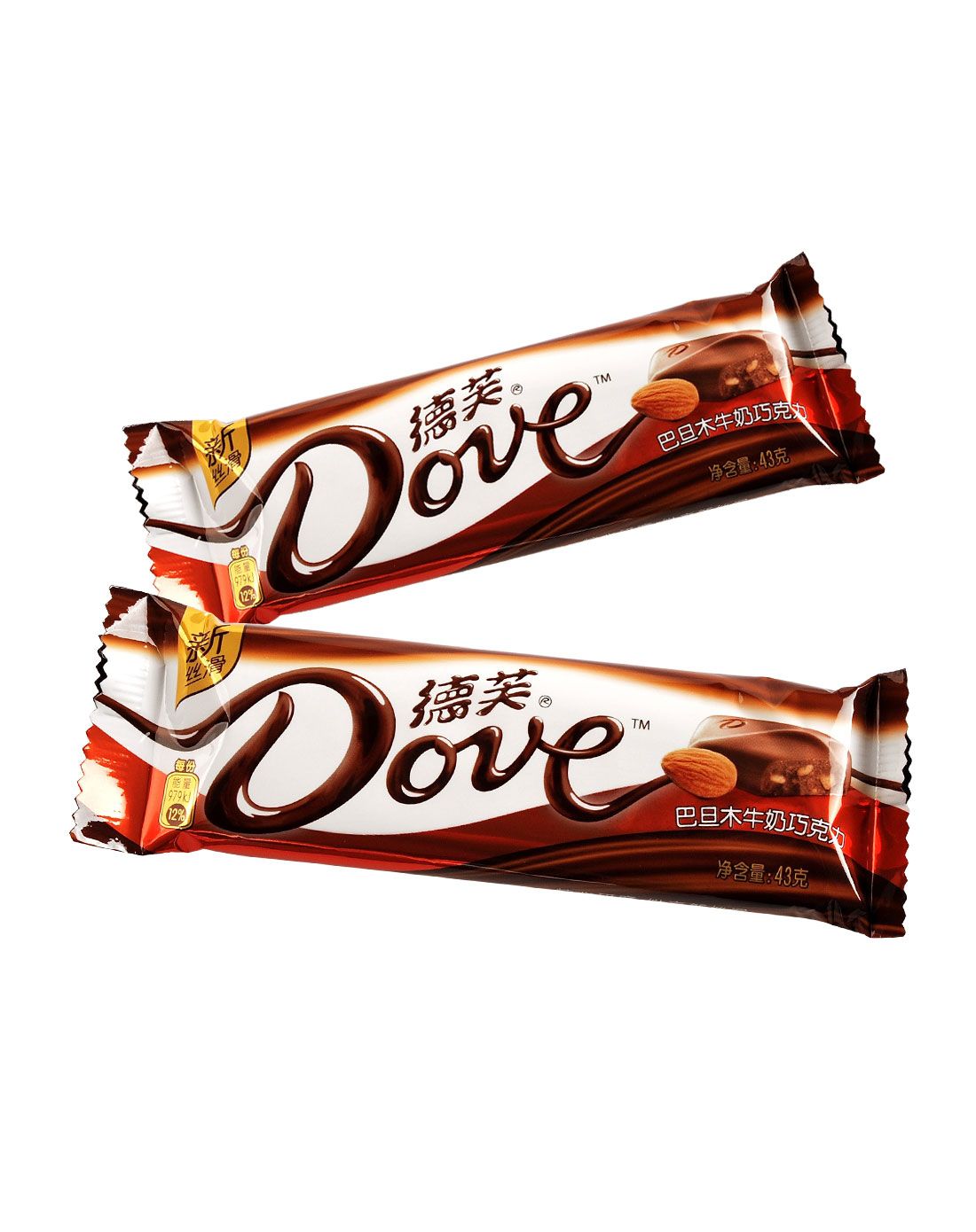 德芙巴旦木牛奶巧克力43g*12整盒