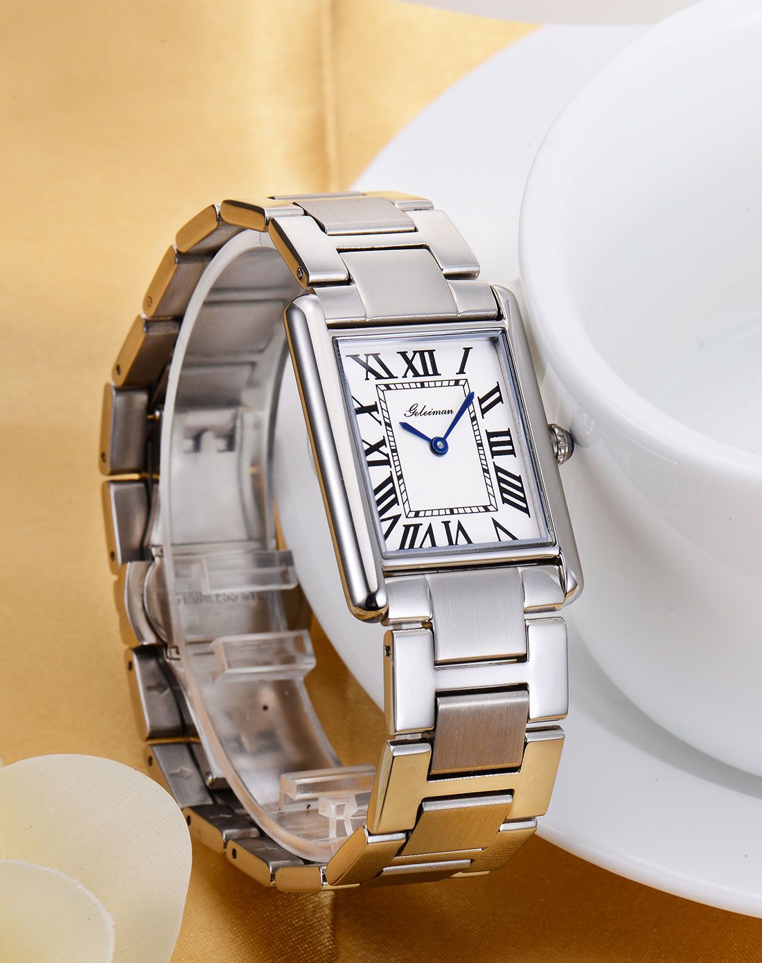 格雷曼 复古系列钢带方形女表