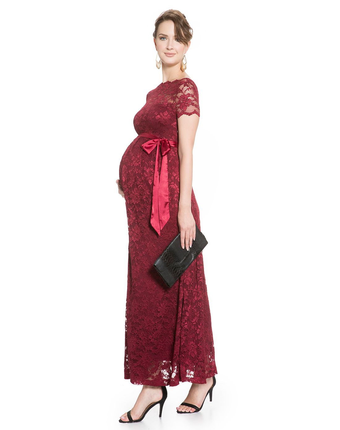 mayarya玛丫丫fuchsia蕾丝孕妇晚礼服长裙