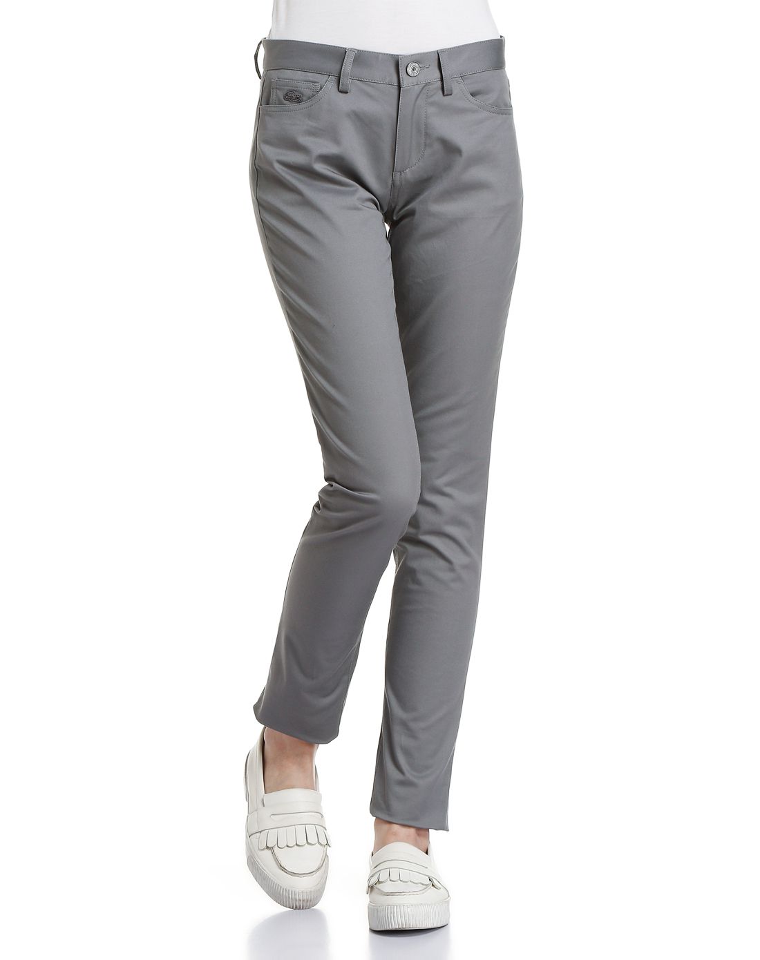 女款灰色时尚简约长裤