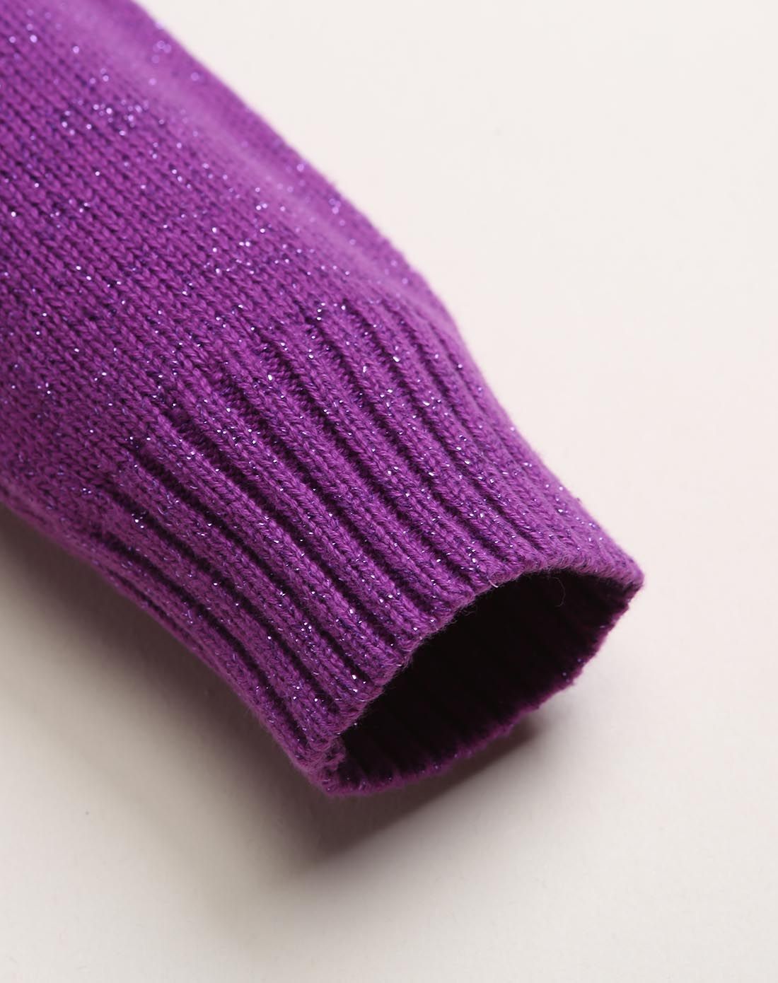 女小童烟粉紫套头毛衣