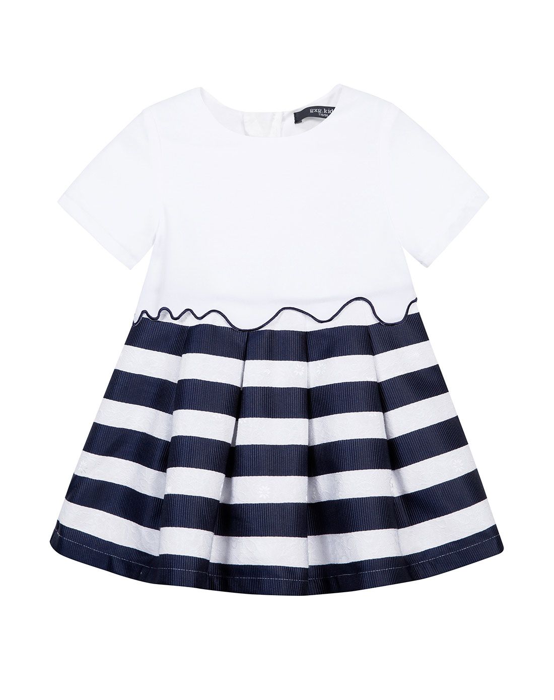 女童蓝白条女童连衣裙