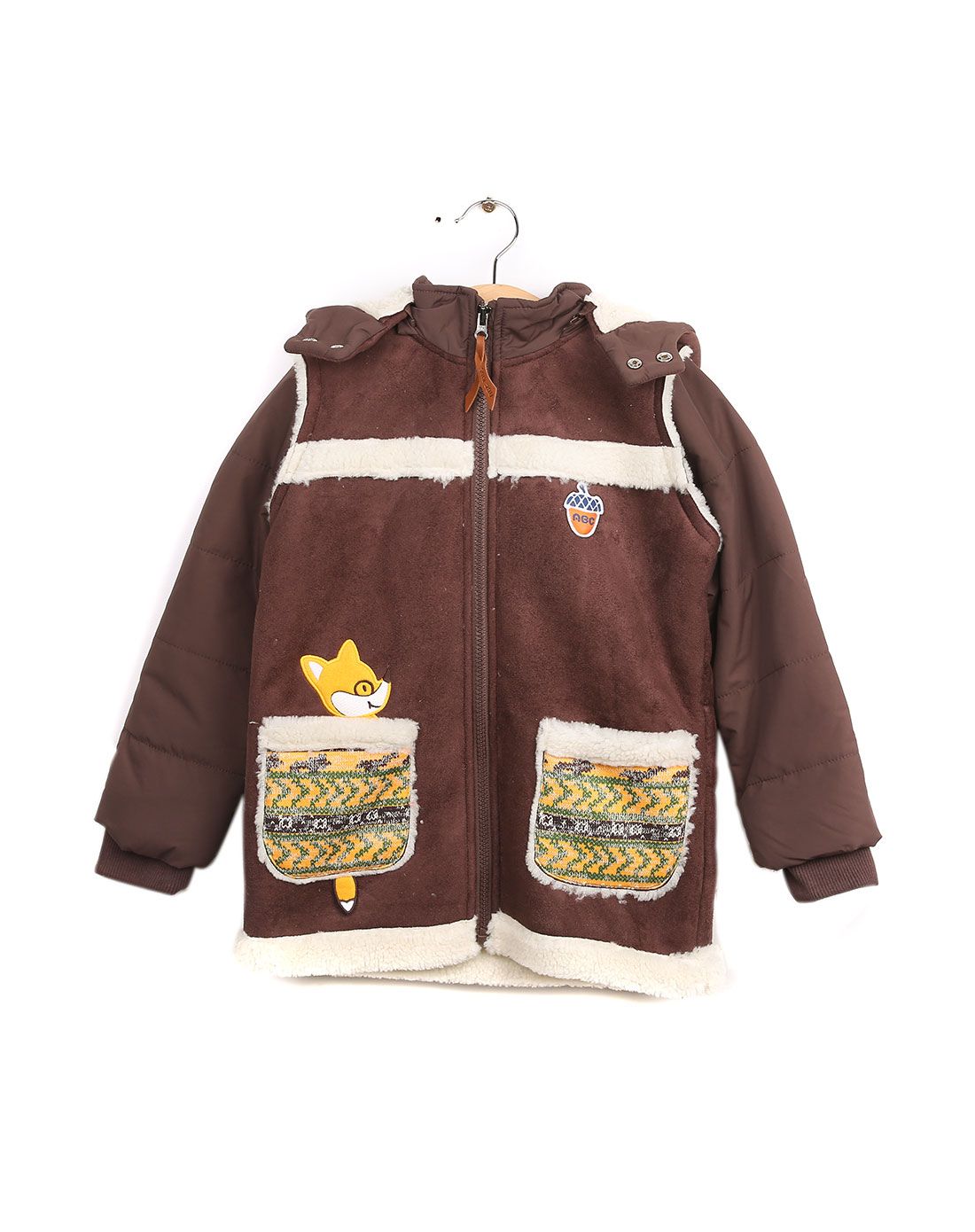 男童可可豆色梭织外套【80-120cm】