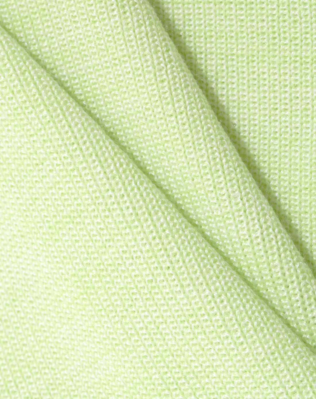 黄绿色简约纯色修身百搭套头毛衣