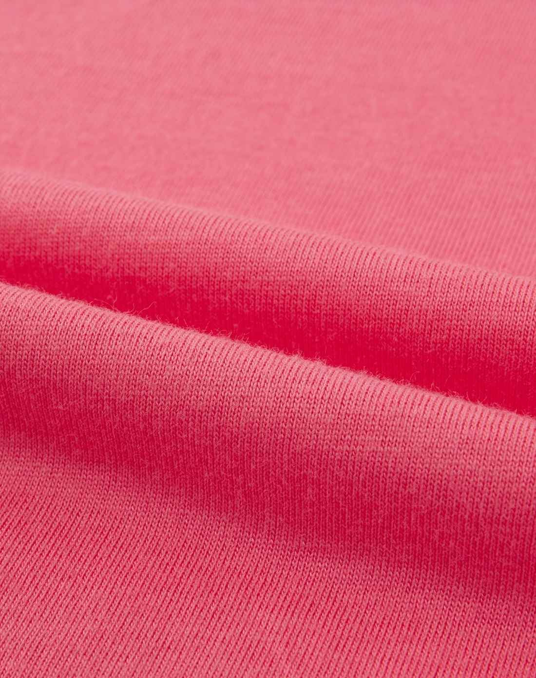粉红色 莫代尔棉纯色圆领长袖t恤