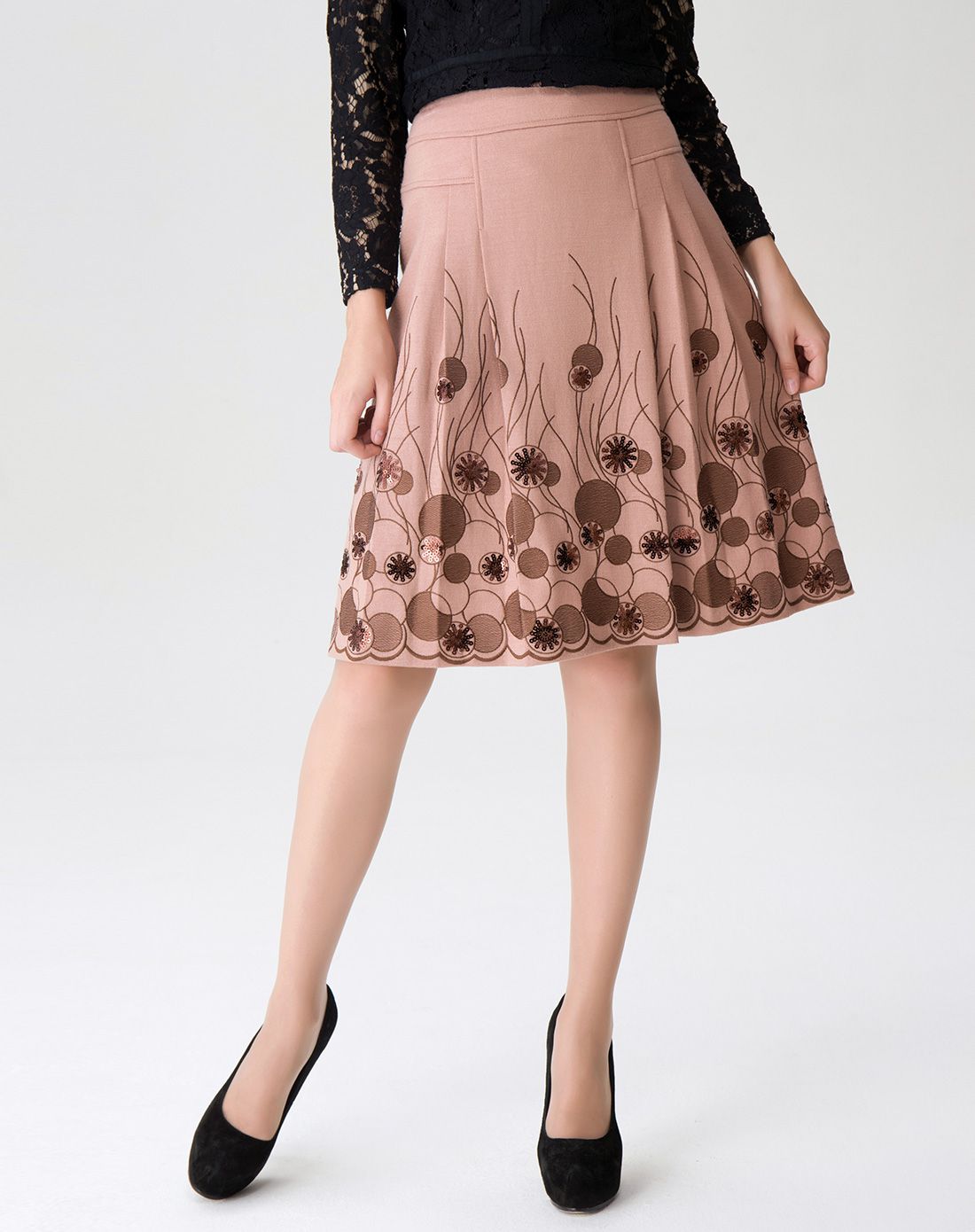 豆沙色新款时尚半截裙