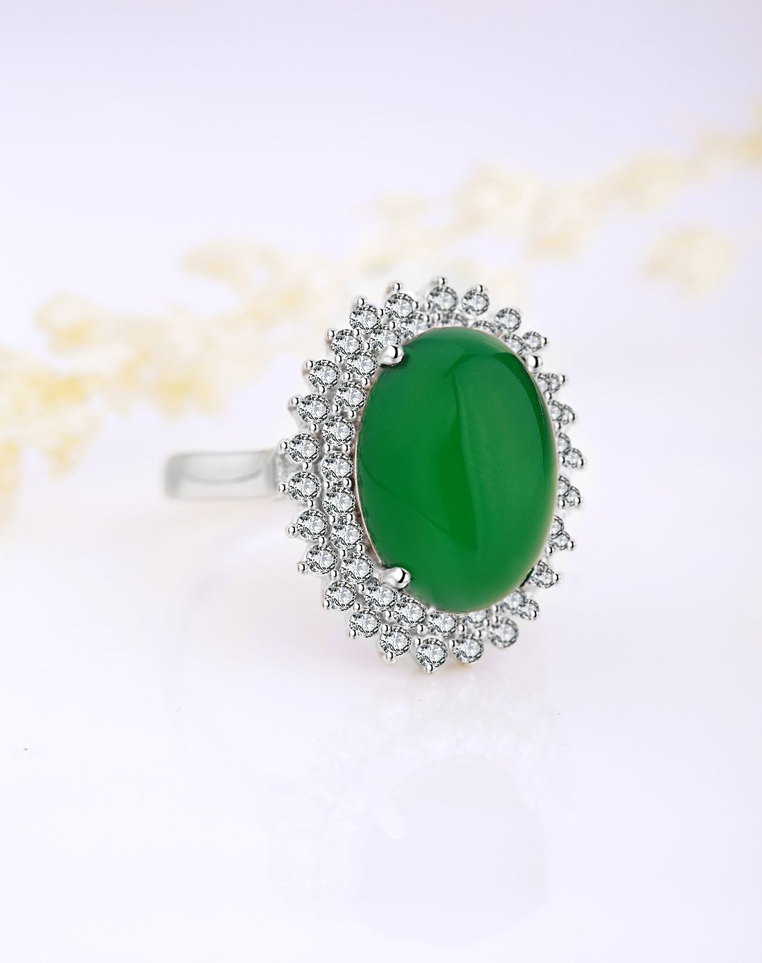 天然玉髓项链戒指2件套