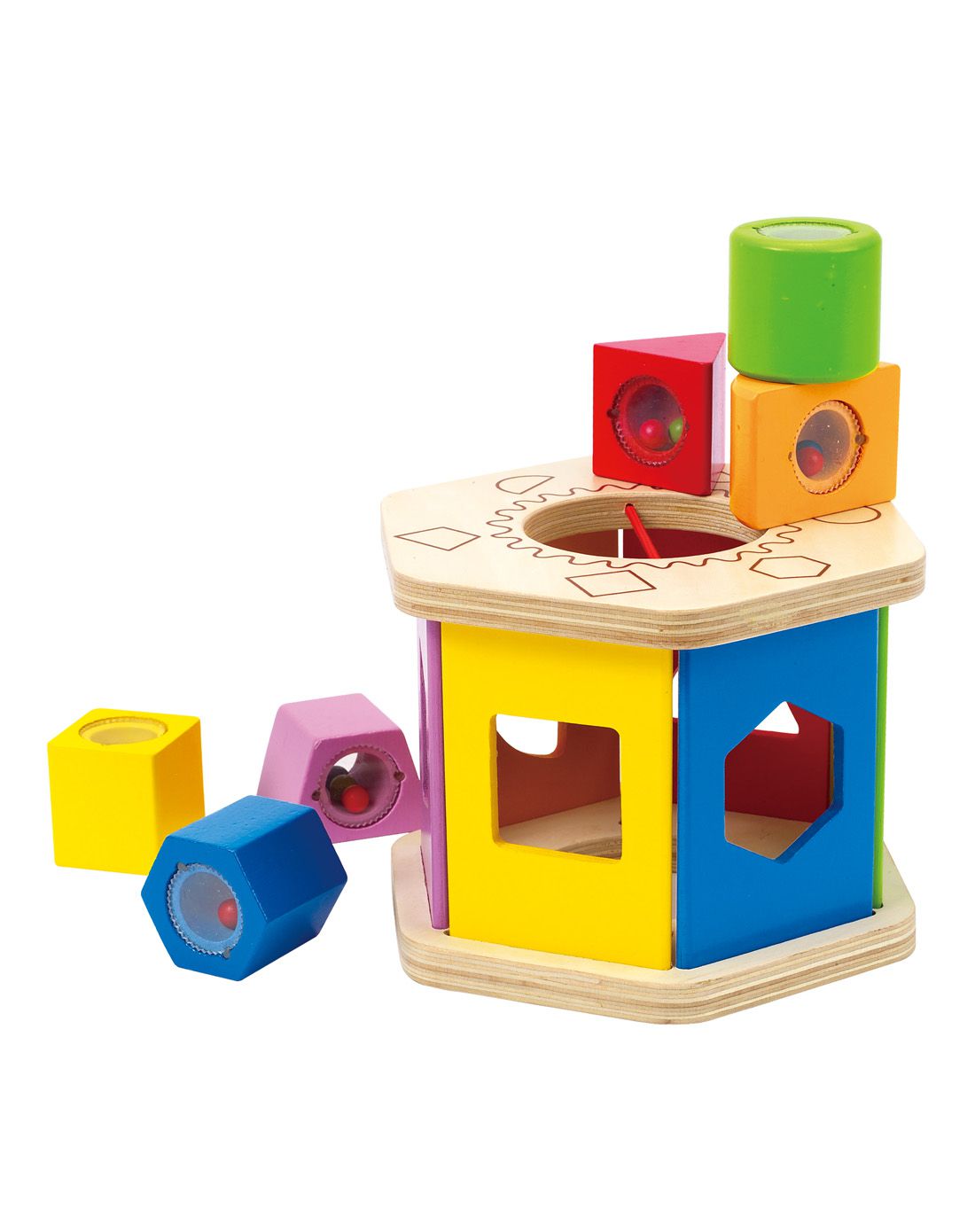 给孩子爱的礼物玩具专场德国hape1岁 六角分类积木盒e0407e0407_唯品