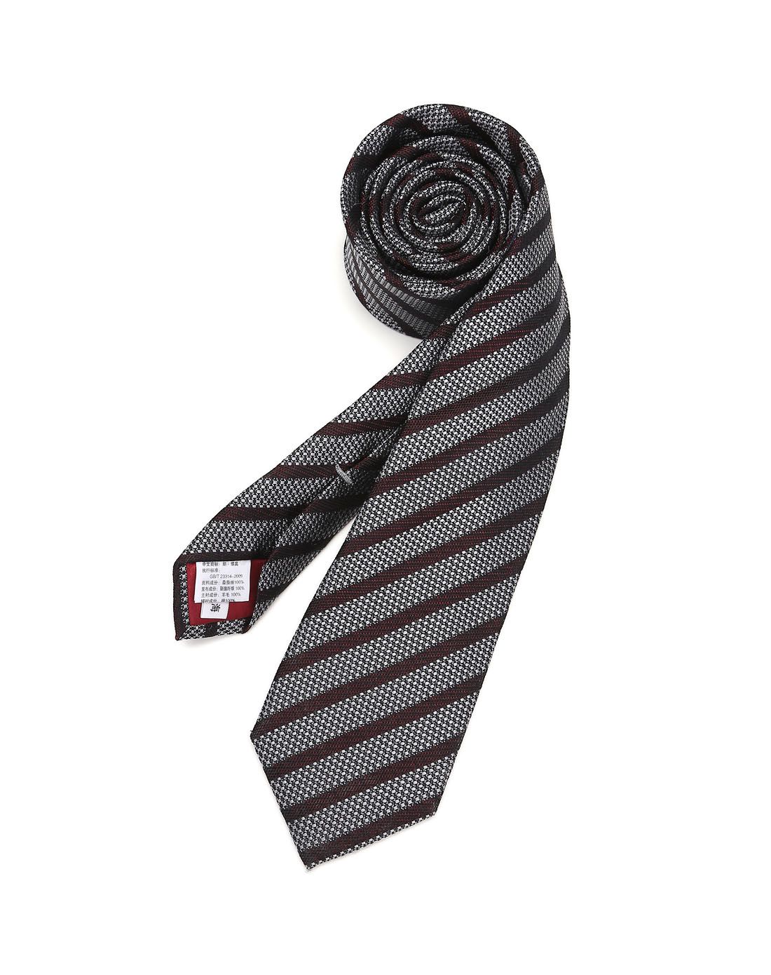 深红条纹亮线绅士领带