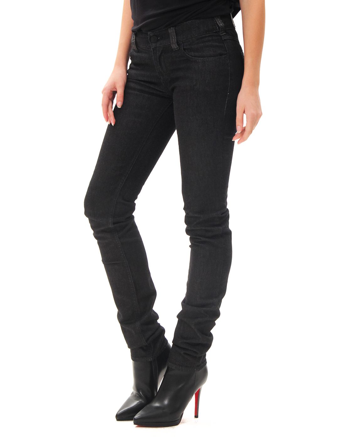 armani jeans女士黑色牛仔裤