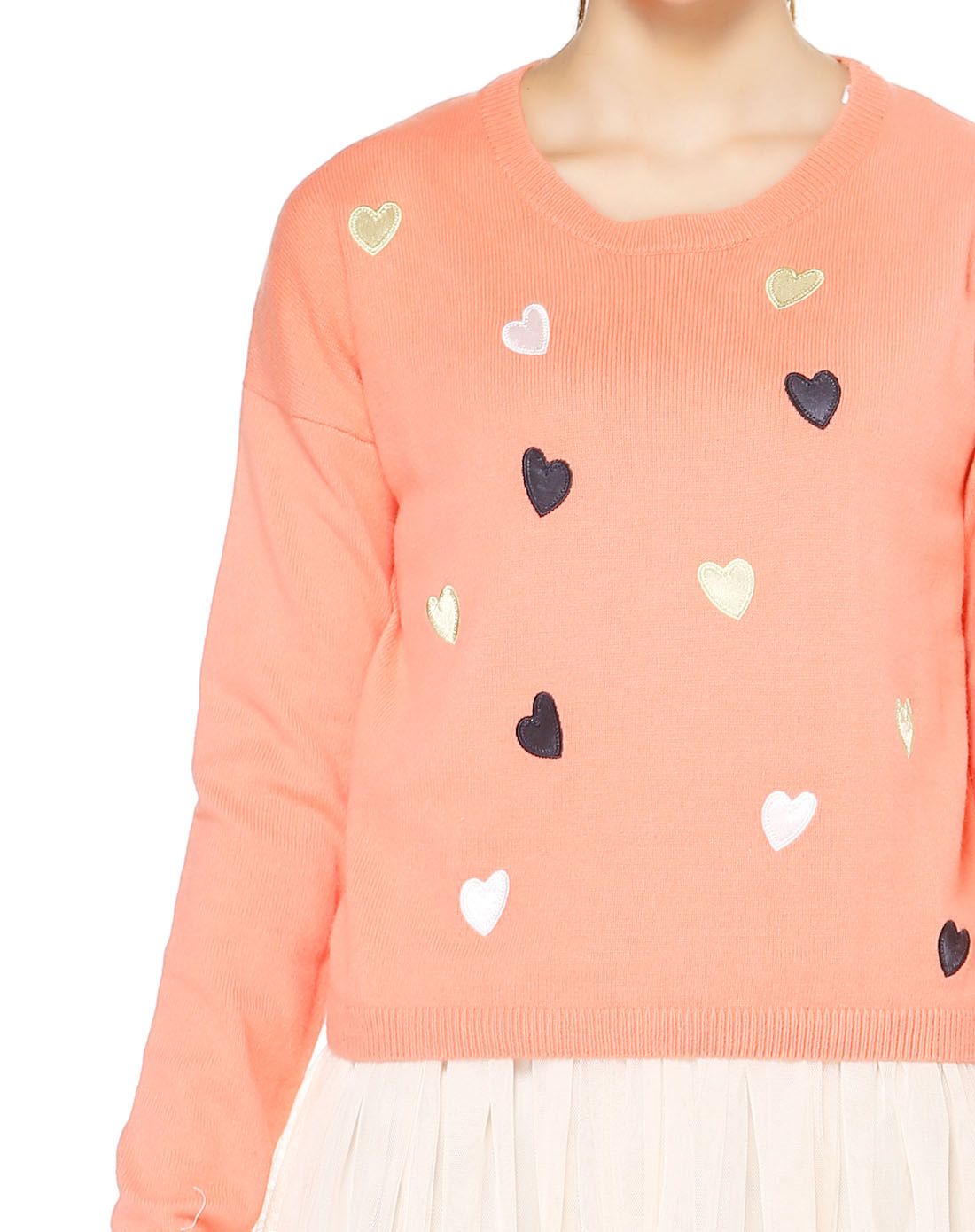 粉橙/米白色可爱百搭两件套连衣裙