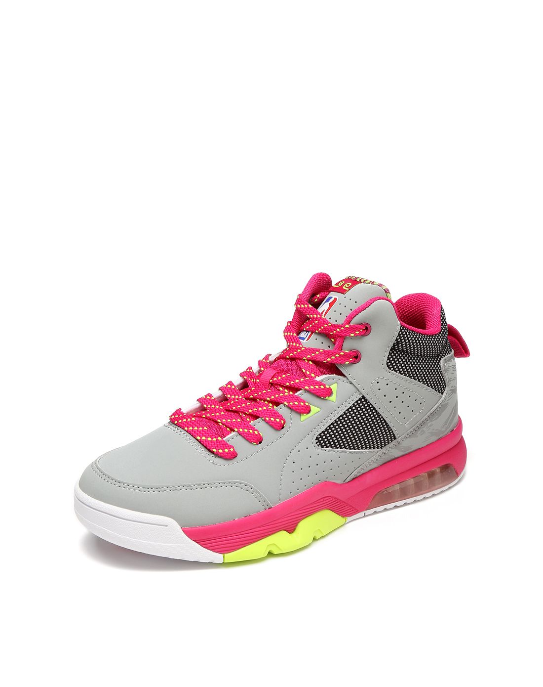 安踏男女运动鞋缓震耐磨 女款灰配紫玫红色篮球鞋 篮球系列12611118-1