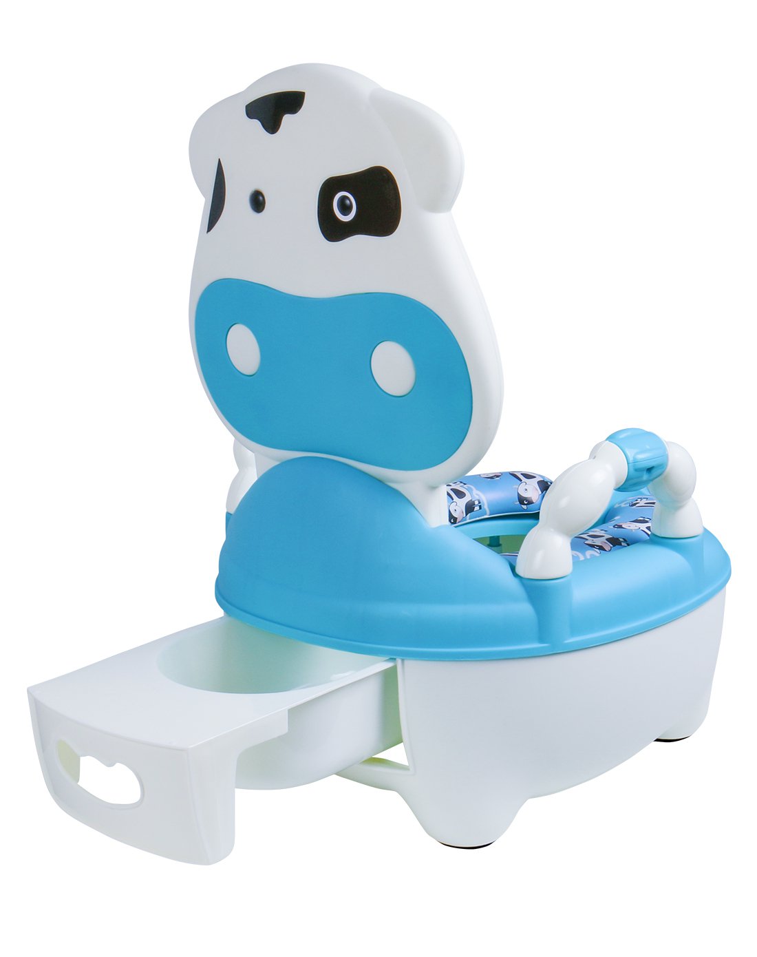 软垫可爱奶牛座便器蓝色 赠刷