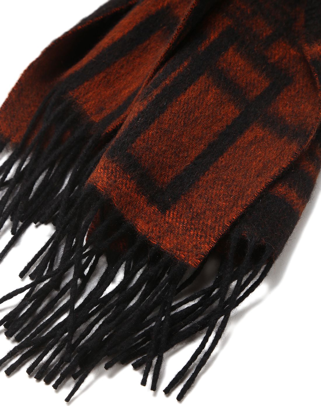 紫棕色艺术印花山羊绒围巾