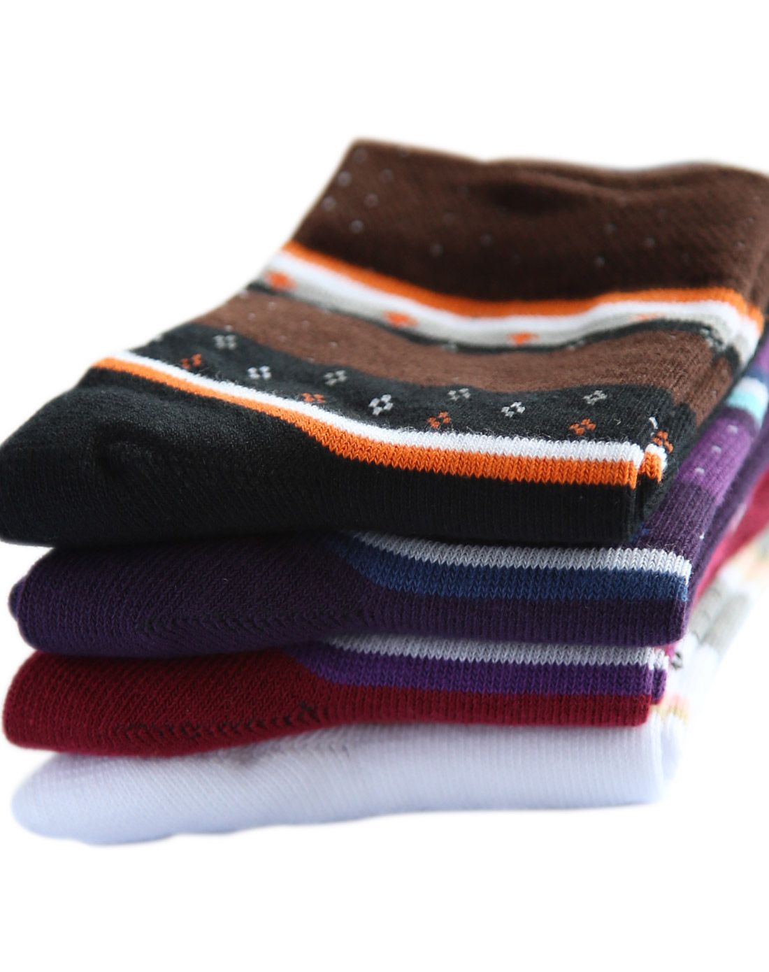 梦娜4双装点点碎花中筒女厚棉袜