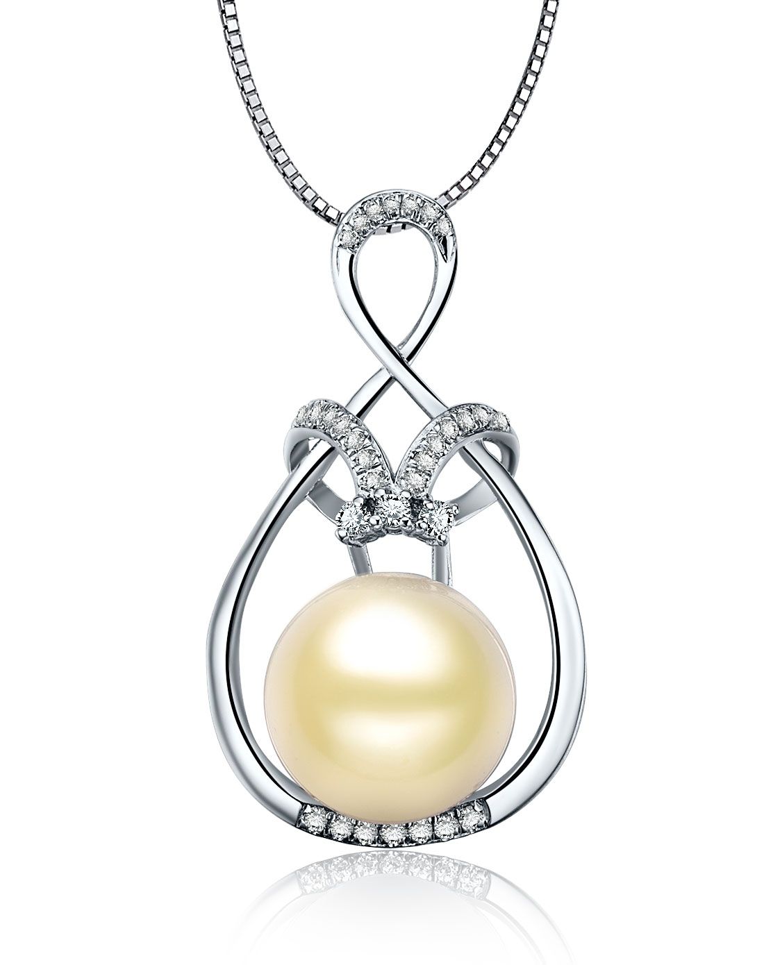 9-10mm香槟色南洋珍珠吊坠(附国检证书)