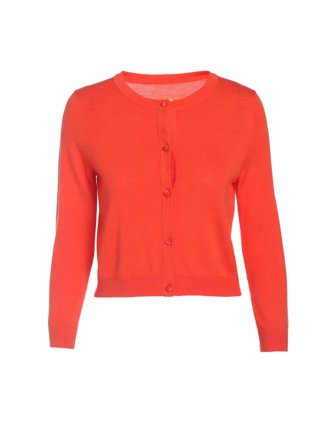 橙红色时尚大方百搭针织外套