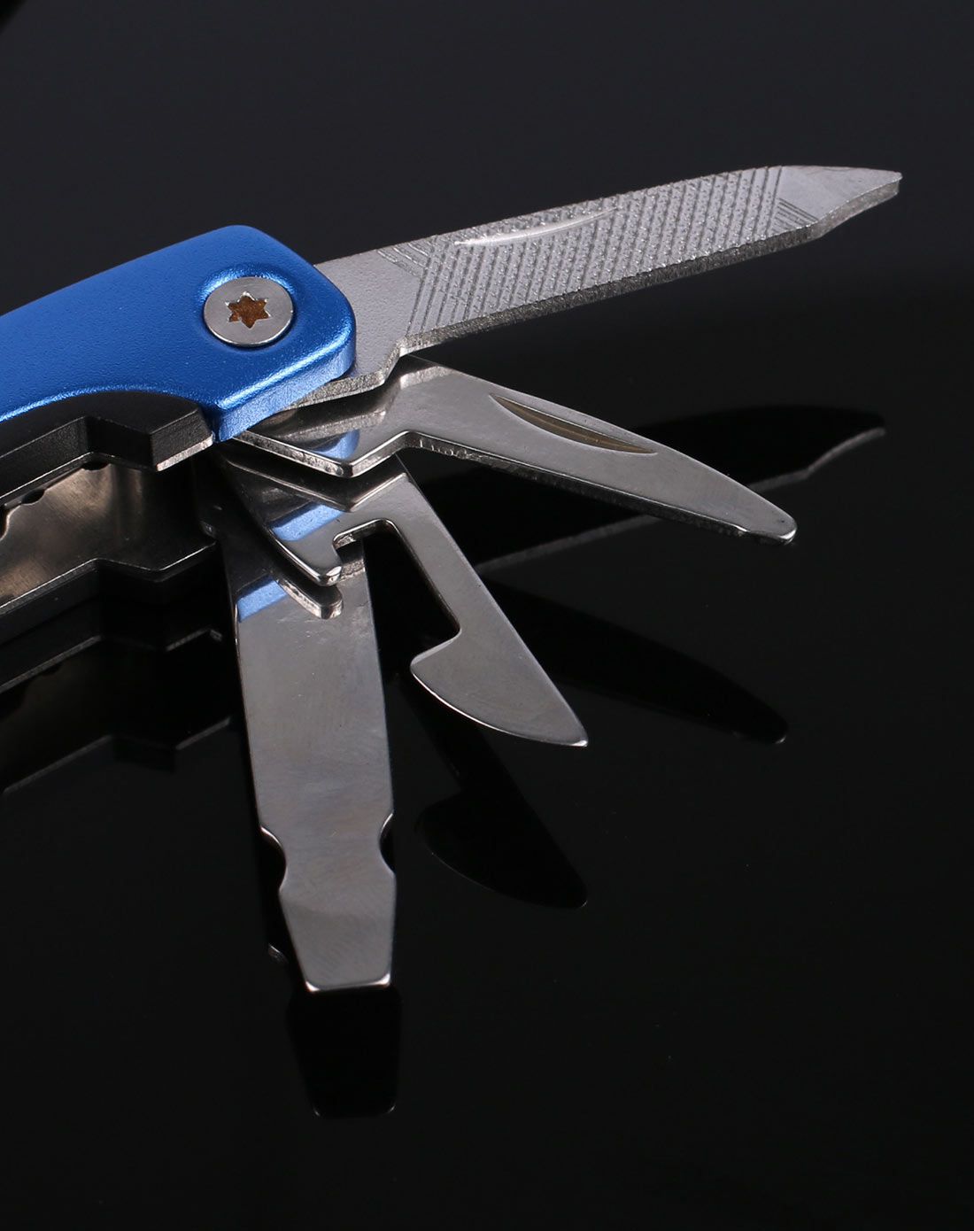 便携多功能折叠工具钳组合(蓝色)