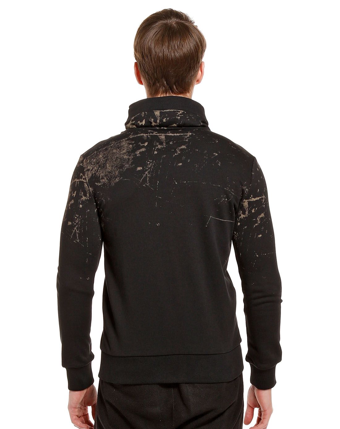 摩高mogao黑色泼墨印花拉链长袖外套f45732999黑色_唯品会