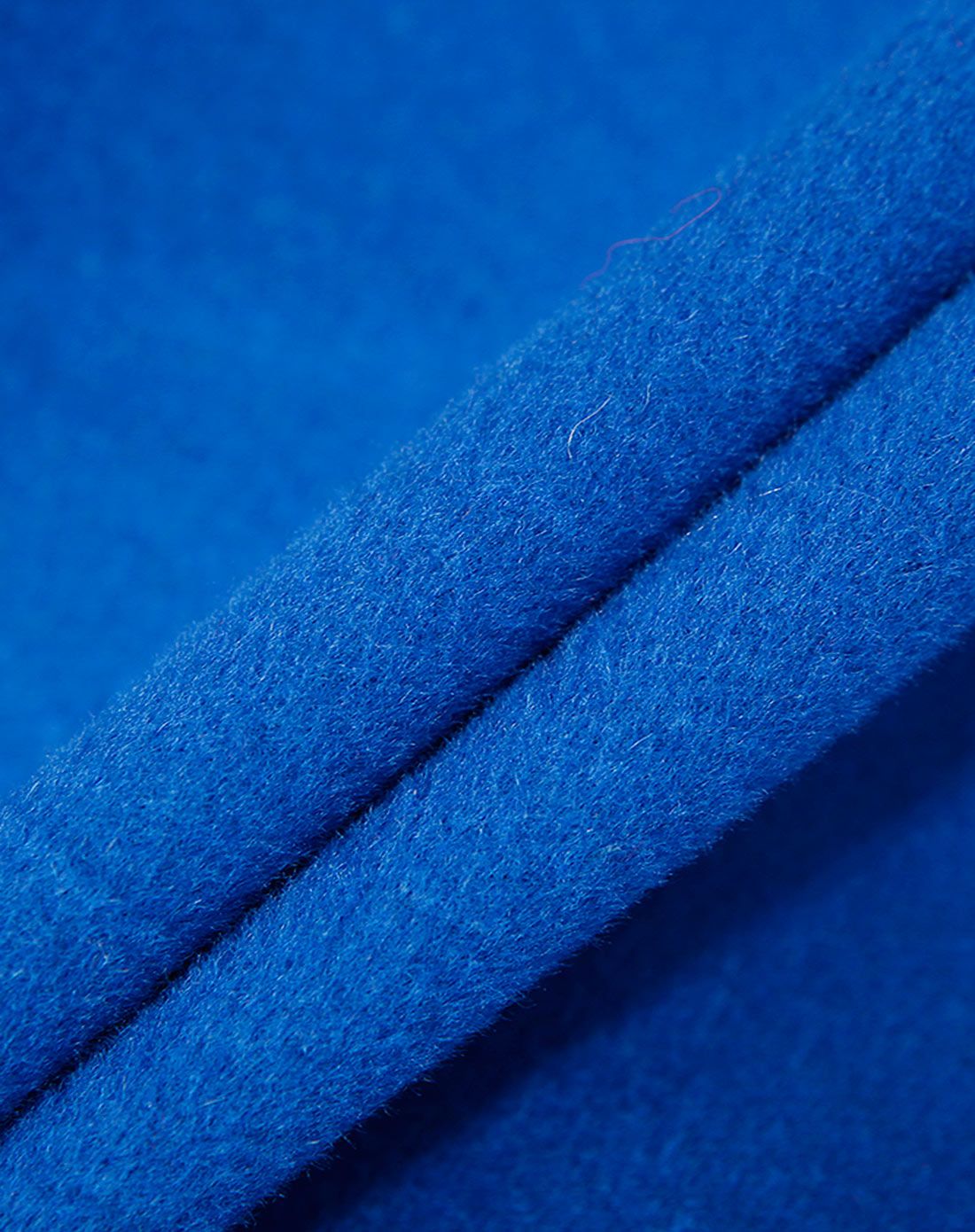 电光蓝色时尚中长款羊毛呢外套大衣