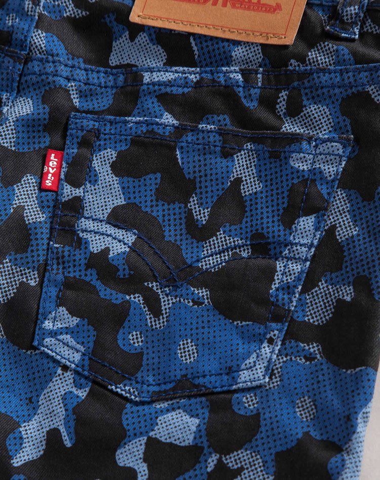 levis 男童迷彩蓝梭织长裤