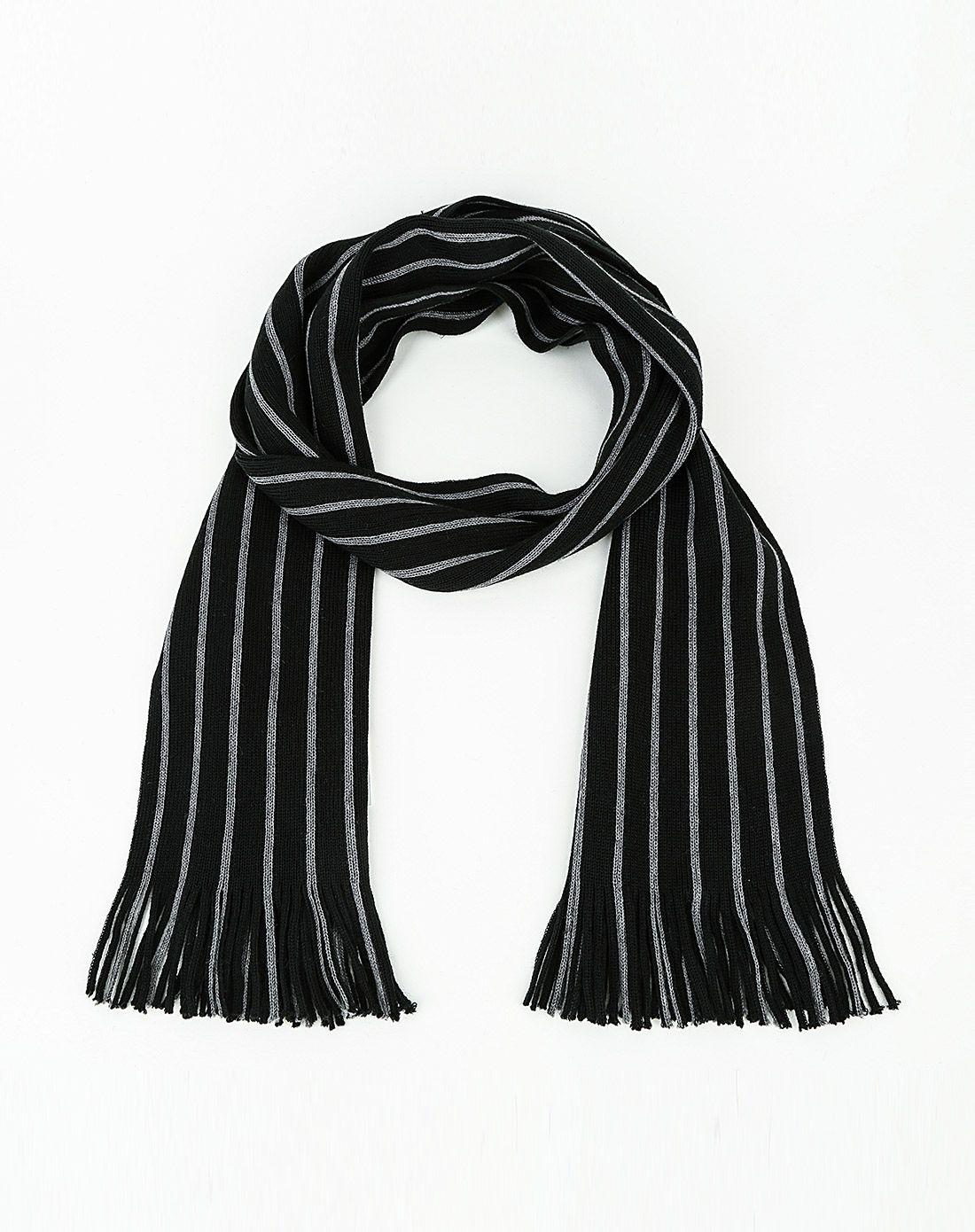 简单黑白百搭围巾