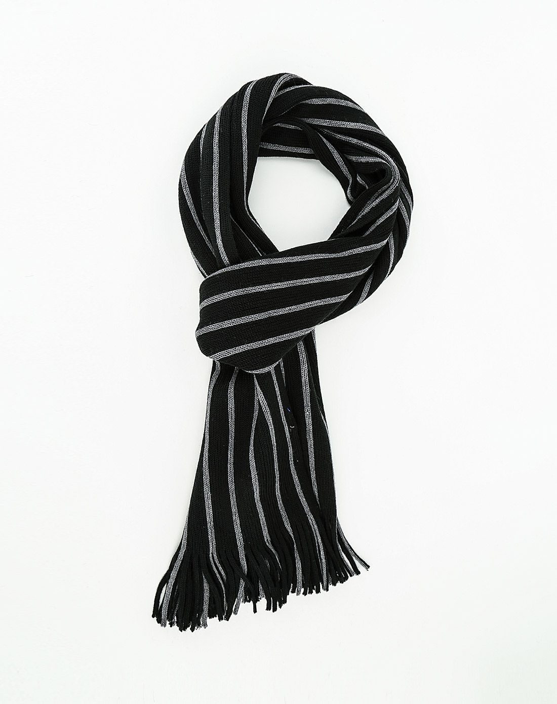 简单黑白百搭围巾