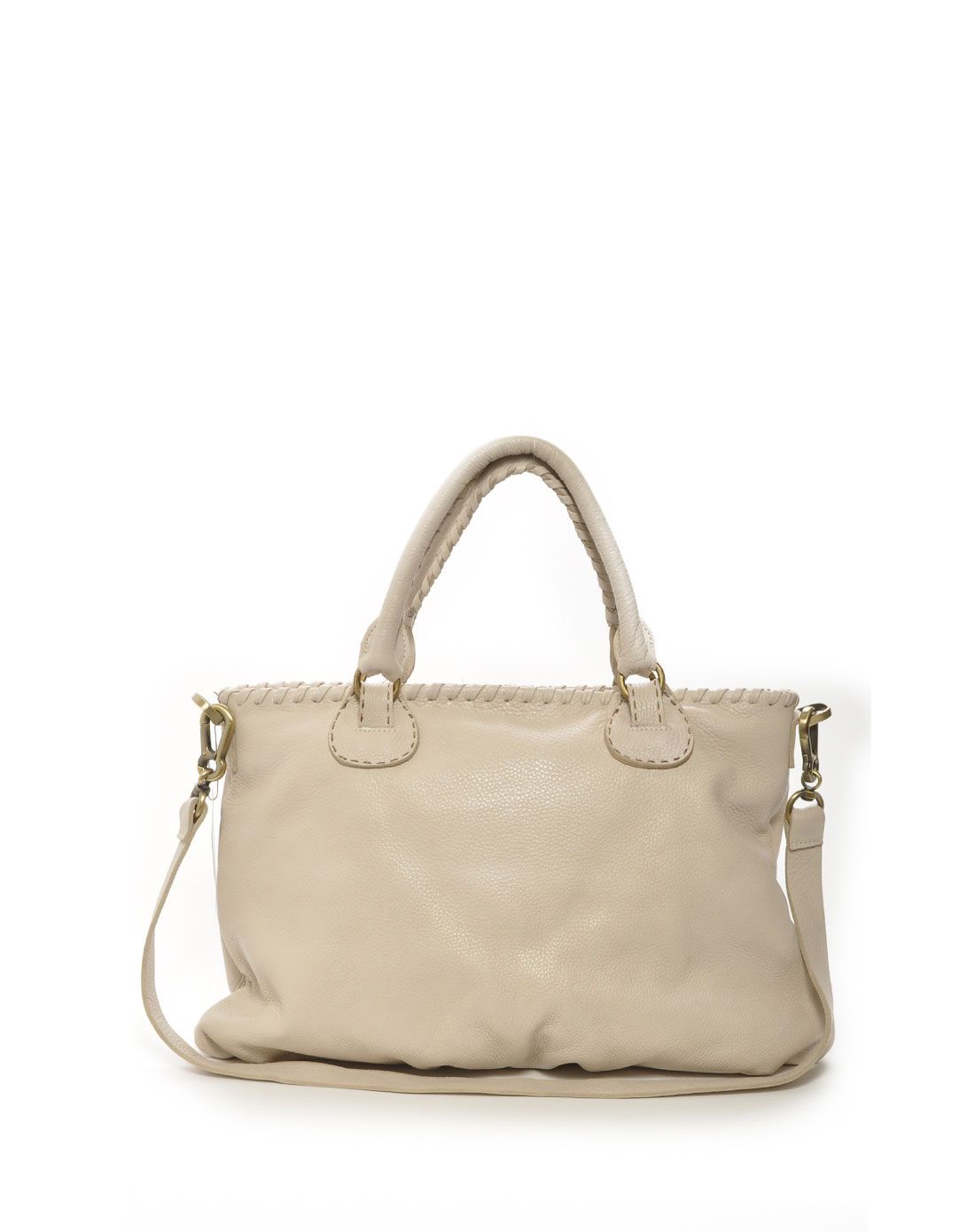 > carla mancini 浅杏色通勤百搭两用包