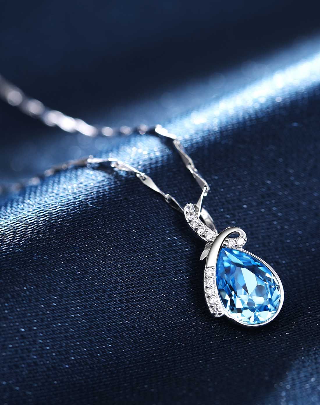 > 采用施华洛世奇元素s925一生之水项链
